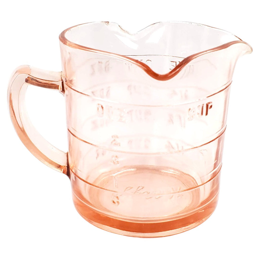 Vintage Kellogg's Depression Era Pink Glass Measuring Cup - 3 Spouts (SOLD)