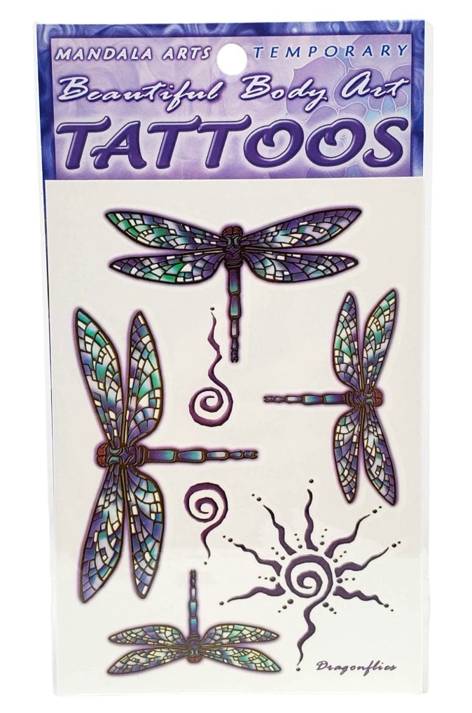 Mandala Arts Temporary Beautiful Body Art Tattoos - Dragonflies