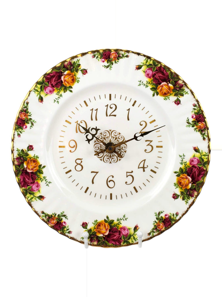 Vintage Royal Albert Old Country Roses 10 1/2" Wall Clock (25% OFF SALE)