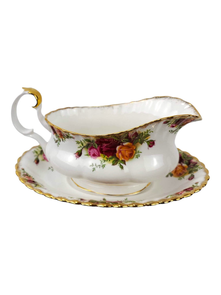 Vintage Royal Albert's Old Country Roses Gravy Boat & Saucer (25% OFF SALE)