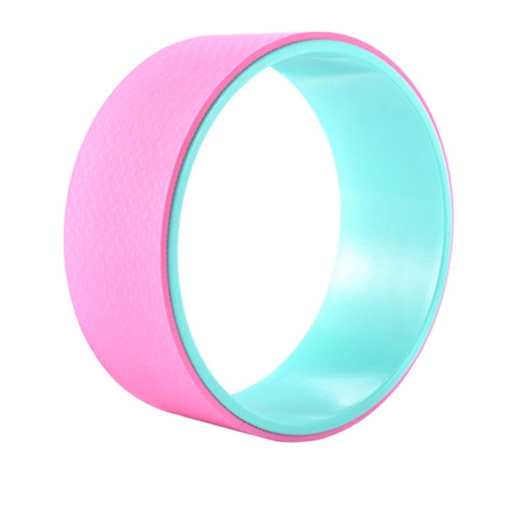 Eco-Friendly TPE/PC Yoga Wheel - Hot Pink/Sky Blue