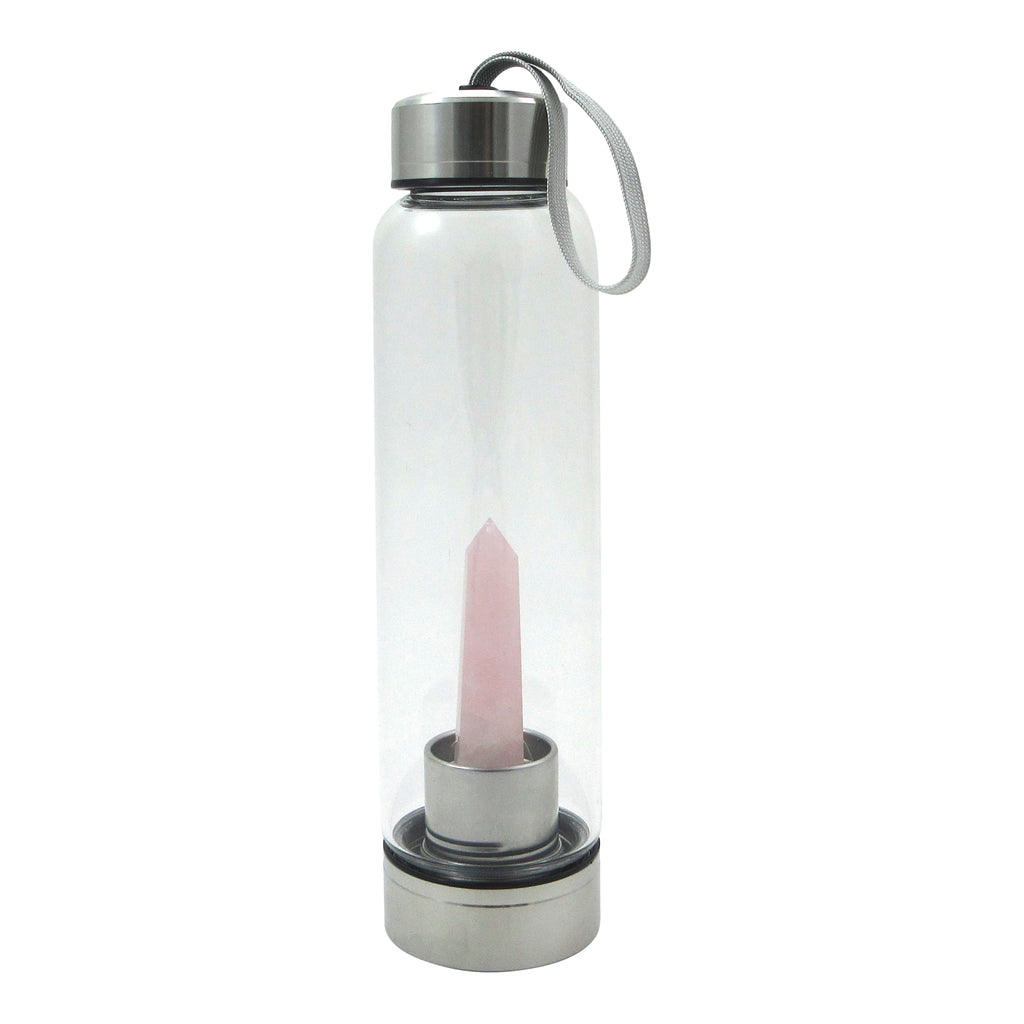 Quartz Crystal Water Bottle - Rose Quartz