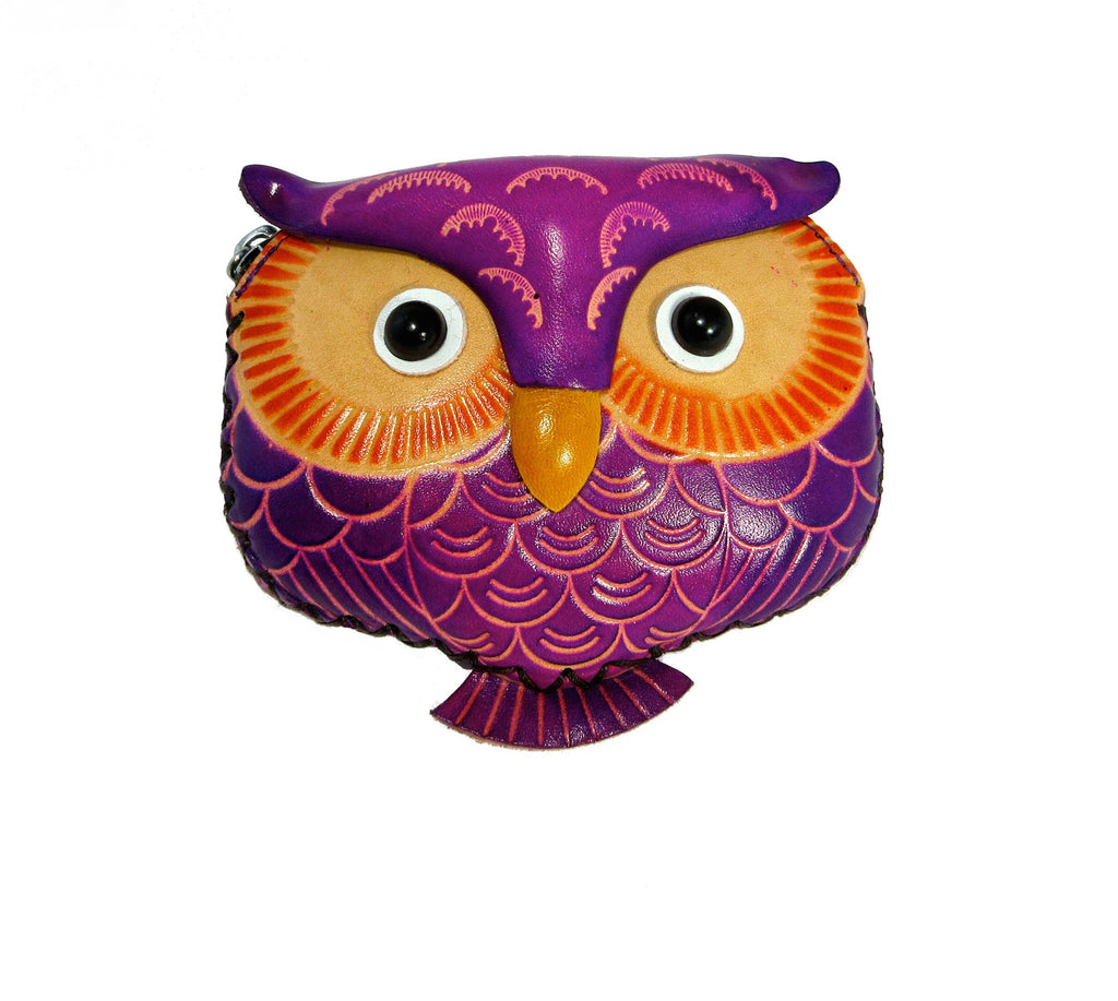 Leather Animal Wallet - Owl