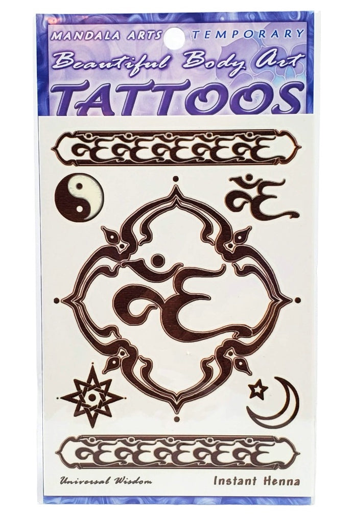Mandala Arts Temporary Beautiful Body Art Tattoos - Universal Wisdom Instant Henna