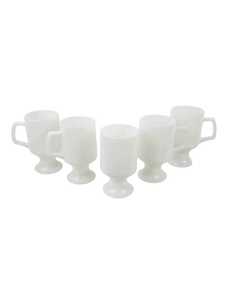 Milk Glass Coffee Mug - Set of 5