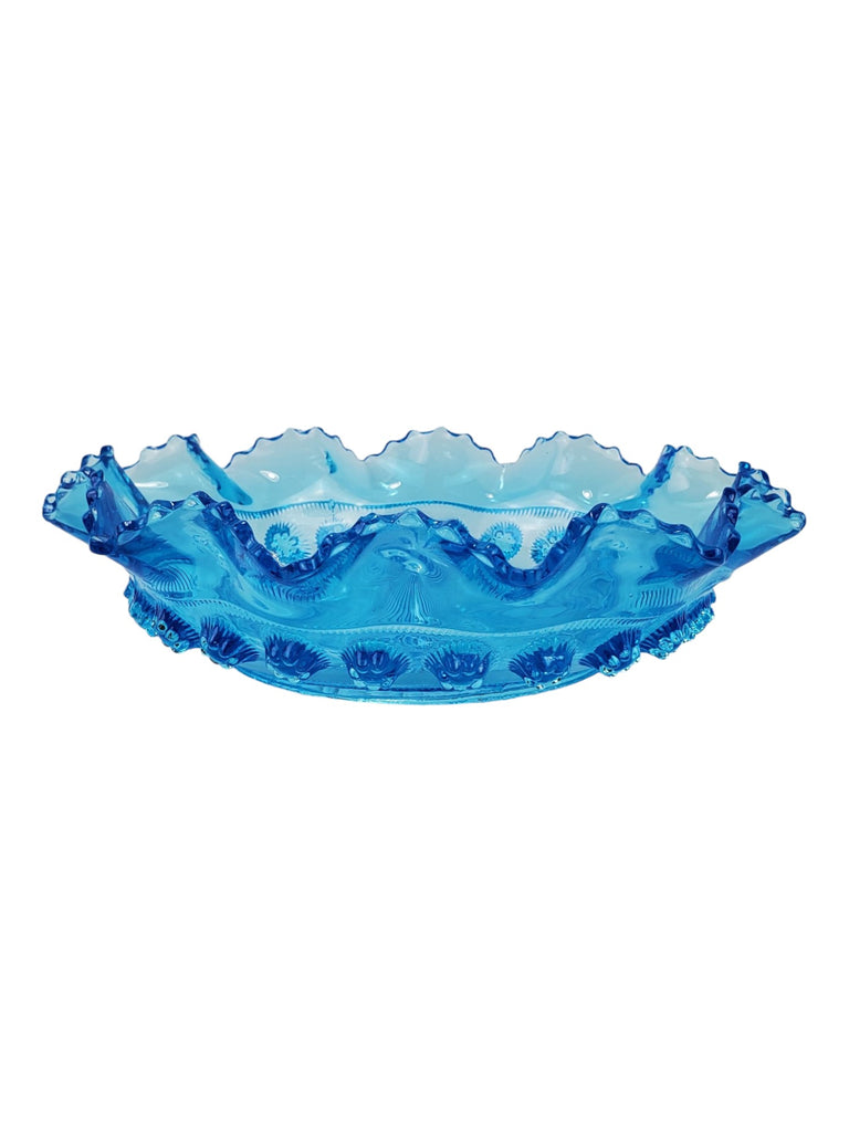 Vintage Blue Art Deco Blackberry Prunt Bowl