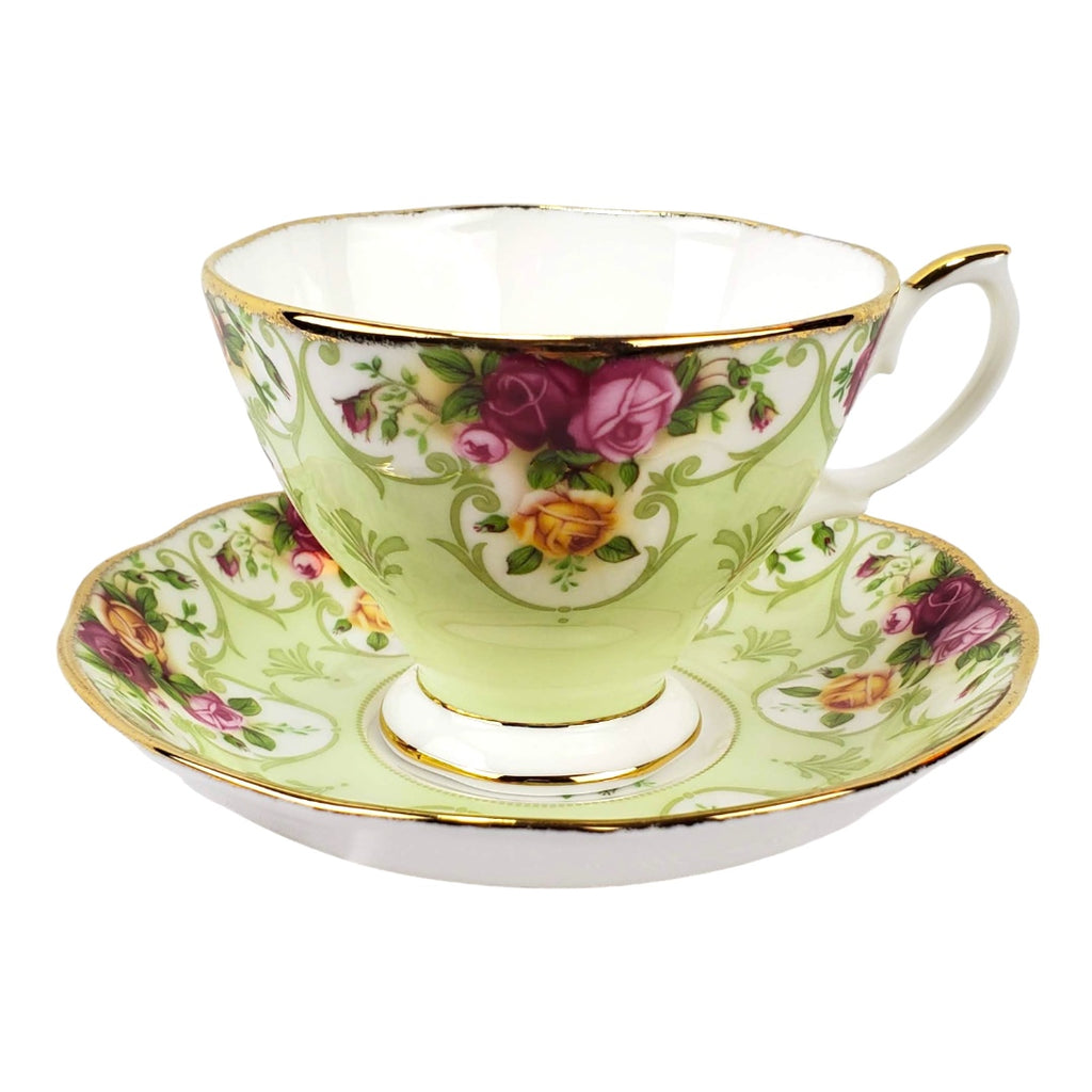 Vintage Royal Albert Rose Cameo Green Teacup & Saucer - SOLD