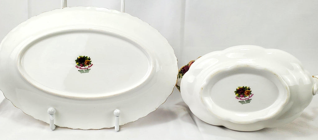 Vintage Royal Albert's Old Country Roses Gravy Boat & Saucer