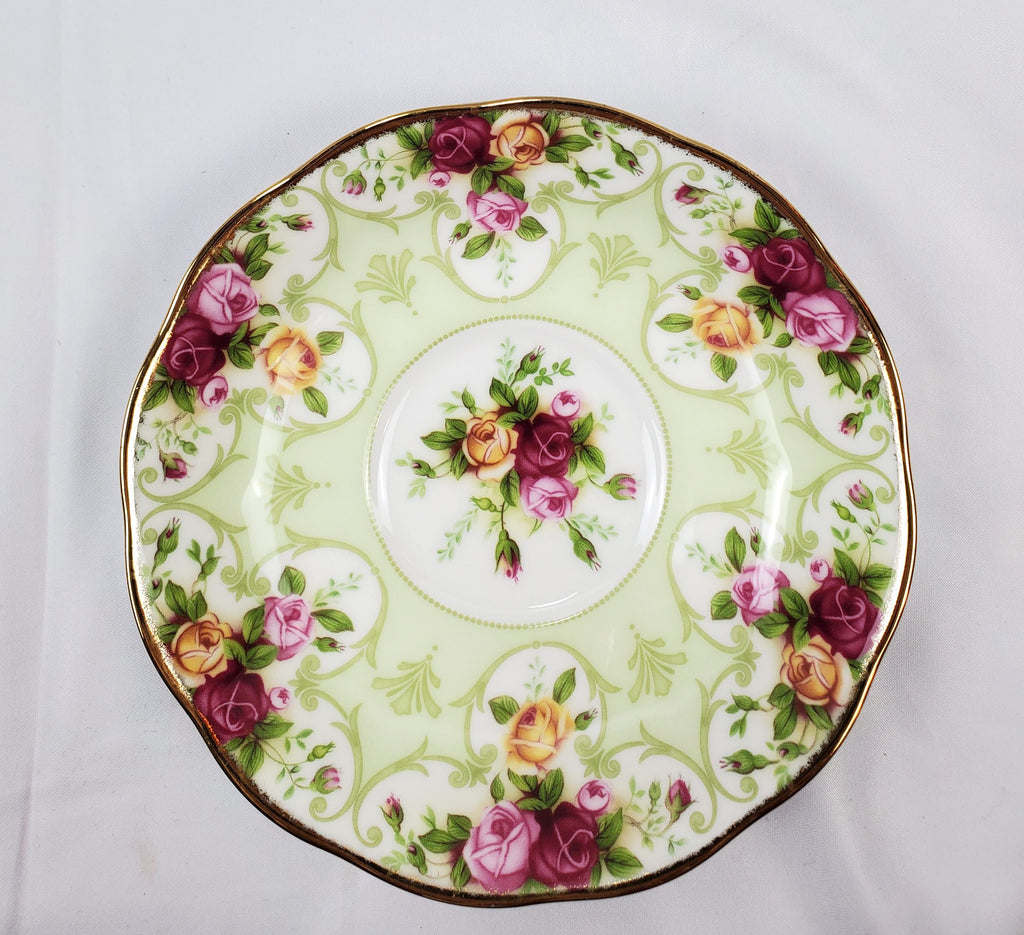 Vintage Royal Albert Rose Cameo Green Teacup & Saucer - SOLD