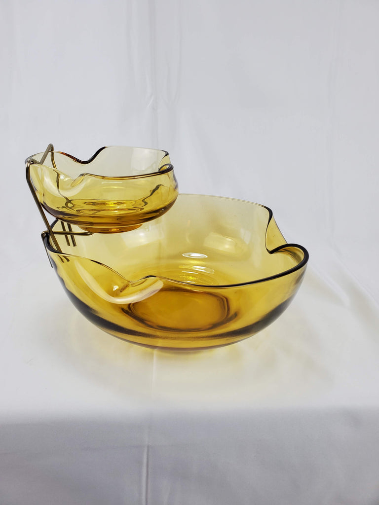 Vintage Anchor Hocking Honey Gold Dip Bowl Set