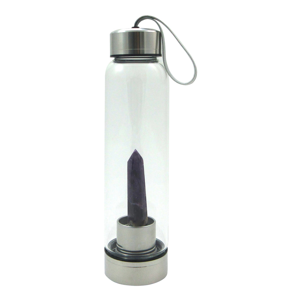 Quartz Crystal Water Bottle - Amethyst