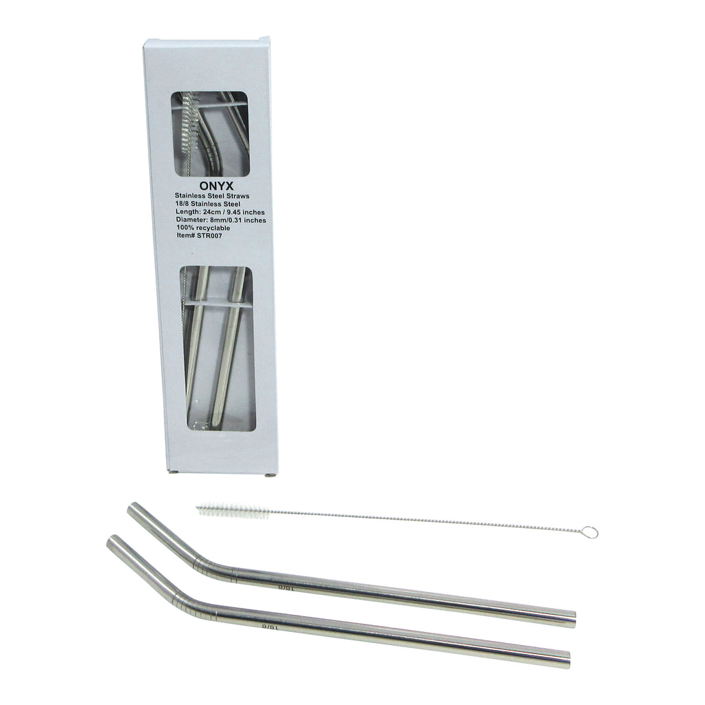 Onyx Stainless Steel Straws