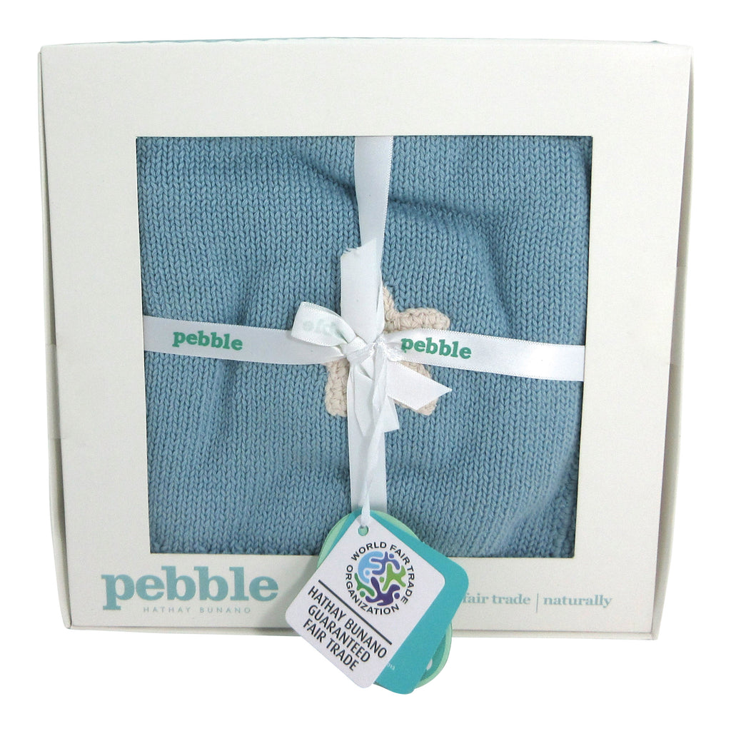 Pebbles Blue Stars Organic Cotton Blanket