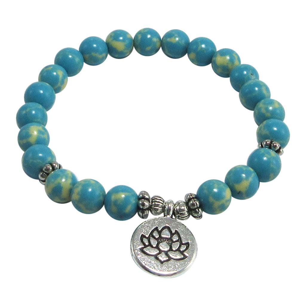 Blue Howlite Stone Meditation Bracelet