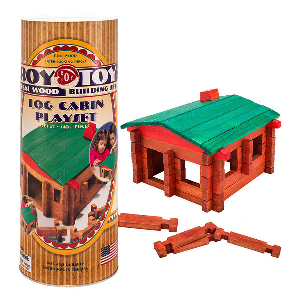 Roy Toy Log Cabin Playset #1 - Log Cabin 140+ Pieces
